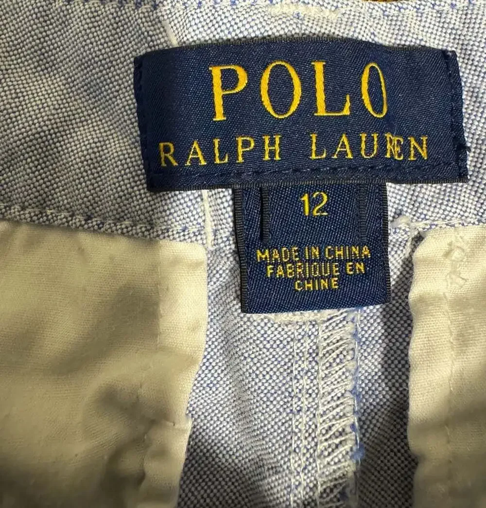 Polo Ralph Lauren Boys Youth Chambray Shorts 12 B1351